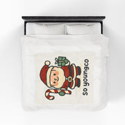 Christmas Velveteen Plush Blanket with Santa, Holiday Throw, Cozy Winter Blanket, Festive Bedding, Soft Christmas Gift