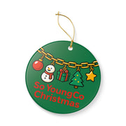 Christmas Charm Garland Ceramic Ornament | Round Hanging Decoration