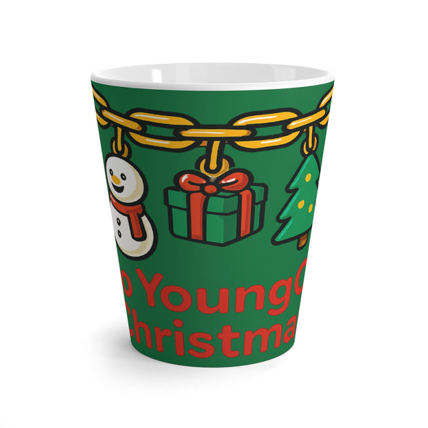 So Young for Christmas Latte Mug | Cute Hanging Ornaments, Snowman, Present, Tree