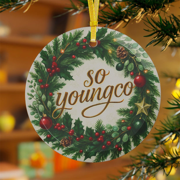 Glass Ornament, Christmas Tree Decoration, So Young Co Ornament, Holiday Gift, Festive Ornament, Xmas Decor, Tree Ornament, Winter Home