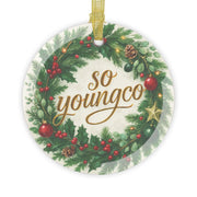 Glass Ornament, Christmas Tree Decoration, So Young Co Ornament, Holiday Gift, Festive Ornament, Xmas Decor, Tree Ornament, Winter Home