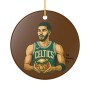 Ceramic Ornament, Jayson Tatum Christmas Decoration, Basketball Fan Gift, Holiday Tree Decor, Sports Lover Ornament, Unique Xmas Gift