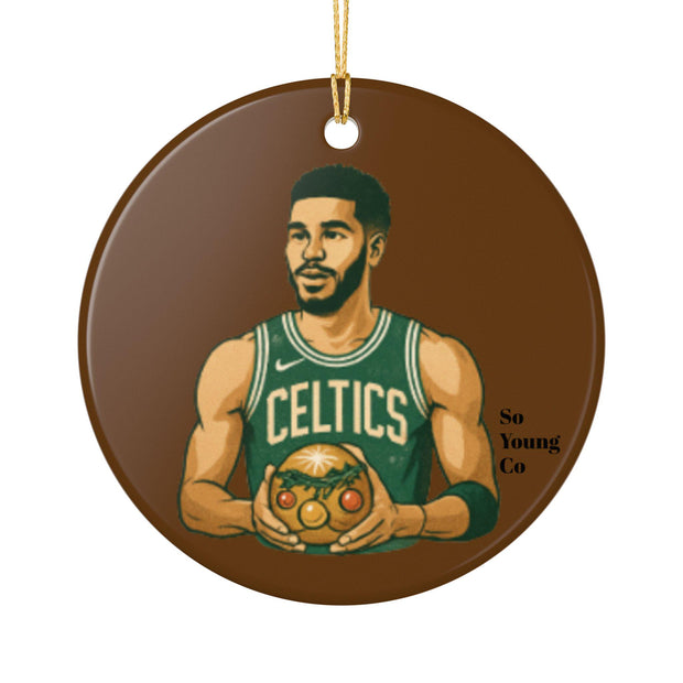 Ceramic Ornament, Jayson Tatum Christmas Decoration, Basketball Fan Gift, Holiday Tree Decor, Sports Lover Ornament, Unique Xmas Gift