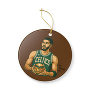 Ceramic Ornament, Jayson Tatum Christmas Decoration, Basketball Fan Gift, Holiday Tree Decor, Sports Lover Ornament, Unique Xmas Gift