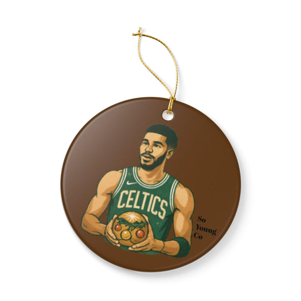 Ceramic Ornament, Jayson Tatum Christmas Decoration, Basketball Fan Gift, Holiday Tree Decor, Sports Lover Ornament, Unique Xmas Gift