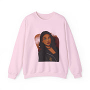 Confident Black Woman Portrait Crewneck Sweatshirt | Illustrated Portrait, Fashion Art
