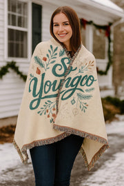 Woven Blanket - So Young Holiday Gift, Festive Soft Throw for Friends and Family, Cozy Winter Home Decor, Christmas Couch Blanket, Seasonal