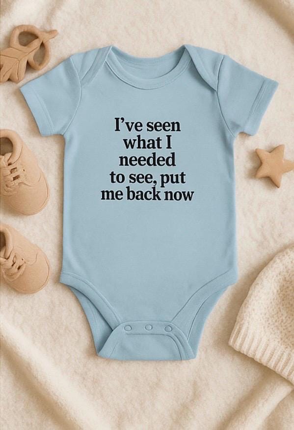 Funny Baby Onesie – AI Joke Newborn Bodysuit, Baby Shower Gift