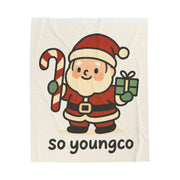 Christmas Velveteen Plush Blanket with Santa, Holiday Throw, Cozy Winter Blanket, Festive Bedding, Soft Christmas Gift