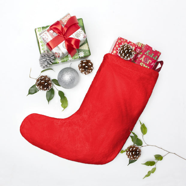Merry Christmas stocking Christmas Stocking | red holiday stocking with gifts & candy cane
