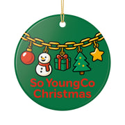 Christmas Charm Garland Ceramic Ornament | Round Hanging Decoration