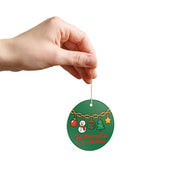 Christmas Charm Garland Ceramic Ornament | Round Hanging Decoration
